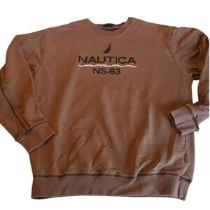 Nautica Ns-83 Sweatshirt Mens Size Large Brown faded Vintage Y2K
